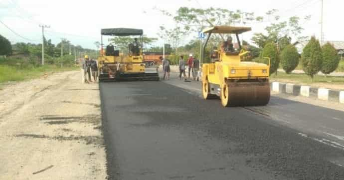 Pengerjaan kegiatan peningkatan dua jalan yang sudah tuntas dikerjakan Dinas PUPR Rohul.