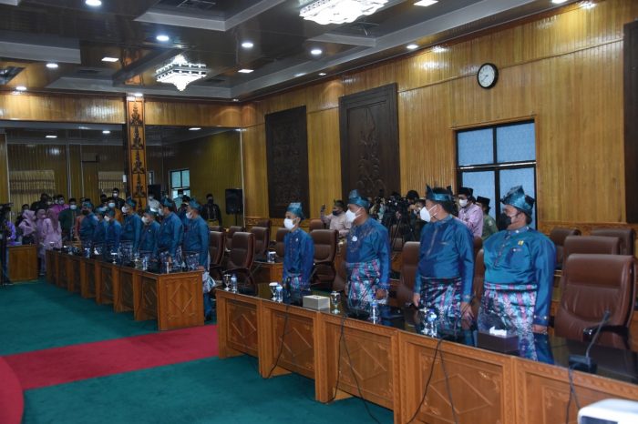 Para anggota DPRD yang hadir dalam Rapat Paripurna HUT Bengkalis ke-509