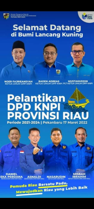 Tiga Ketum KNPI Pusat Akan Lantik DPD KNPI Riau Pimpinan Nasarudin SH