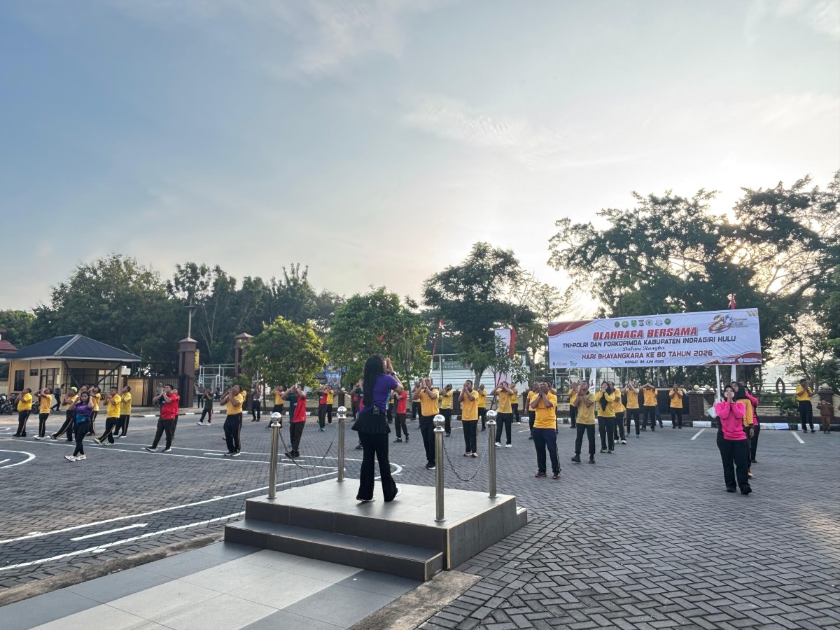 Polres Indragiri Hulu dan TNI Kompak Gelar Olahraga Bersama Sambut Hari Bhayangkara ke-80