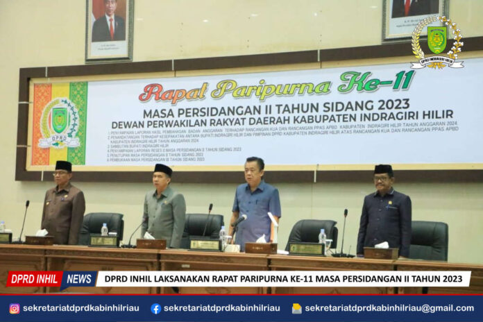 DPRD Inhil Laksanakan Rapat Paripurna Ke-11 Masa Persidangan II Tahun 2023